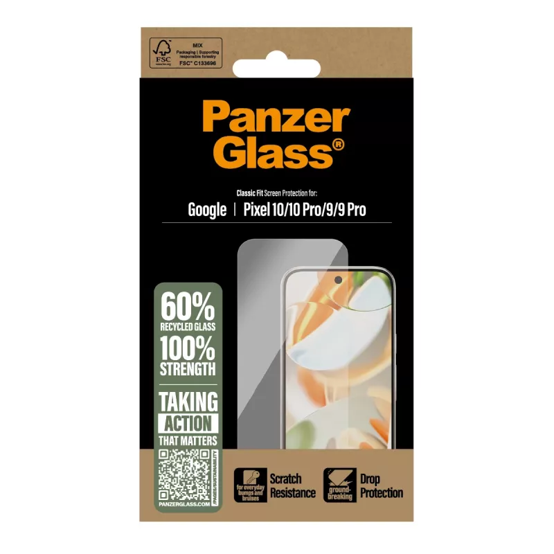 PanzerGlass® Ekrano apsauga Google Pixel 10 | 10 Pro 5G | 9 5G | 9 Pro 5G | Classic Fit