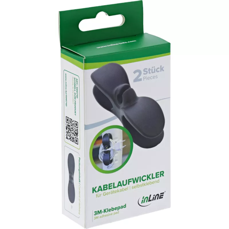 Laikiklis kabeliams InLine 59971D Universalus juodas 2 vnt.