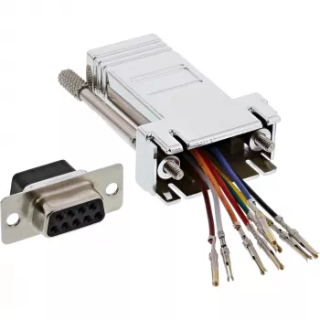 Adapteris InLine DB9 moteriškas / RJ45 8P8C moteriškas metalizuotas korpusas 68889L