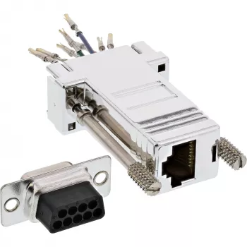 Adapteris InLine DB9 moteriškas / RJ45 8P8C moteriškas metalizuotas korpusas 68889L