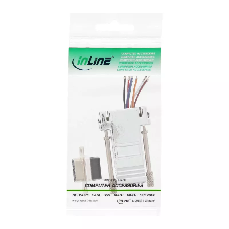 Adapteris InLine DB9 moteriškas / RJ45 8P8C moteriškas metalizuotas korpusas 68889L