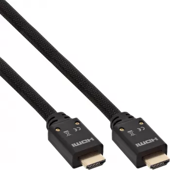 InLine HDMI Active kabelis, HDMI-High Speed su Ethernet, M/M, nailono pynė, 15 m