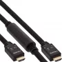InLine HDMI Active kabelis, HDMI-High Speed su Ethernet, M/M, nailono pynė, 25m