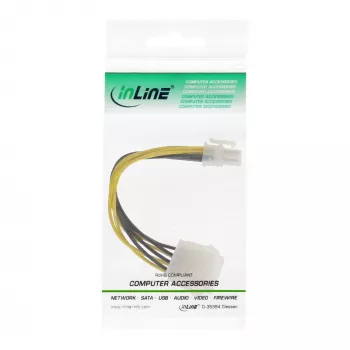 InLine maitinimo adapteris pagrindinei plokštei ATX 2.0/EPS 8pin / 12V ATX1.3 4pin 0.15m