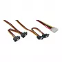 InLine vidinis maitinimo Y laidas 1x Molex / 4x SATA kampuoti su fiksatoriais 0,40+0,55 m