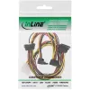 InLine vidinis maitinimo Y laidas 1x Molex / 4x SATA kampuoti su fiksatoriais 0,40+0,55 m