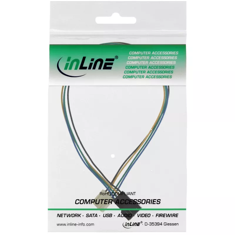 InLine 4pin Molex ventiliatoriaus ilginimo laidas vyriškas/moteriškas 0,70 m