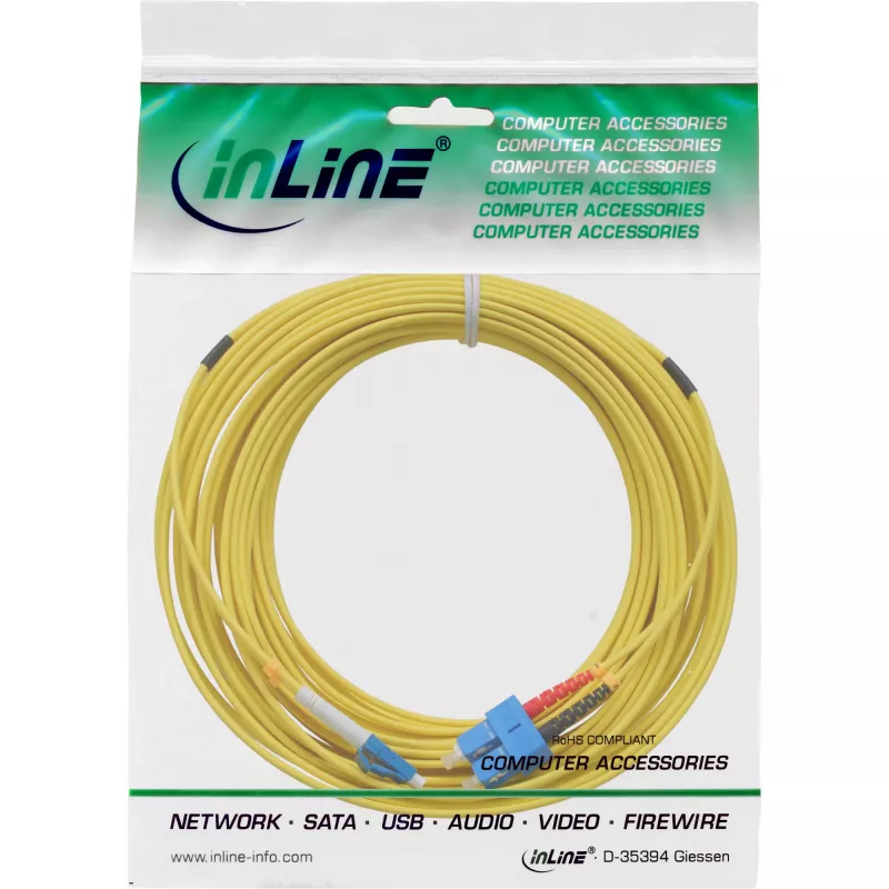 InLine Fiber Optinis Duplekso Laidas LC/SC 9/125µm OS2 20m