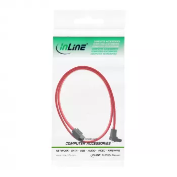 InLine SATA kabelis 90° su fiksatoriais 0,7 m raudonas (27707V)