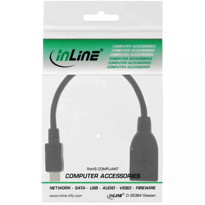 InLine Micro USB OTG adapterio laidas Micro-B (vyriškas) į USB A (moteriška) 0,1 m