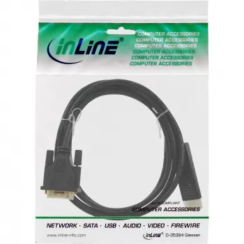 InLine 17116 konvertavimo kabelis DisplayPort į DVI-D, 0,5 m, juodas