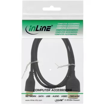 InLine HDMI 2.0b laidas su Ethernet, AM/CM, itin plonas, juodas/auksinis, 1,8 m