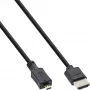 InLine High Speed HDMI laidas su Ethernet, AM/DM, itin plonas, juodas/auksinis, 1,8 m