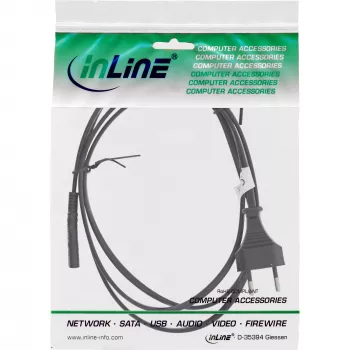 InLine Switzerland maitinimo laidas CEE7/16 kištukas į Euro8 C7 lizdą, juodas, 1,8 m