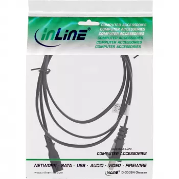 InLine maitinimo laidas Kinijos kištukas į Euro8 IEC-C7, juodas, 1,8 m