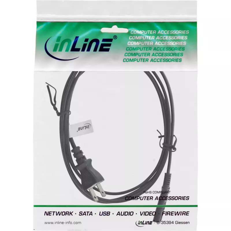 InLine maitinimo laidas Japan to Euro8 IEC-C7, juodas, 1,8 m