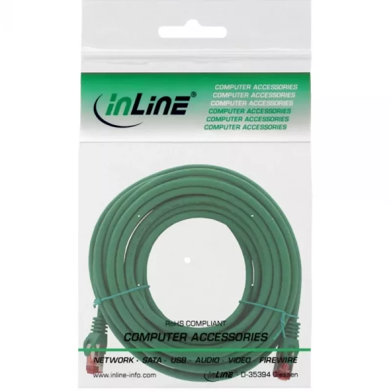 InLine Patch Laidas S/FTP PiMF Cat.6 250MHz varis halogen free žalias 15m