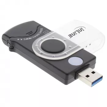 InLine USB 3.0 mobilus kortelių skaitytuvas su 2 lizdais SD SDHC SDXC microSD