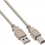 USB 2.0 laidas A tipas (vyriškas) / B tipas (vyriškas) 5 m smėlio spalvos InLine 34555H