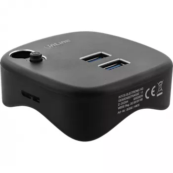 InLine USB 3.0 daugiafunkcis adapteris, 2xUSB-A, RJ45, SD/MicroSD kortelių skaitytuvas, juodas