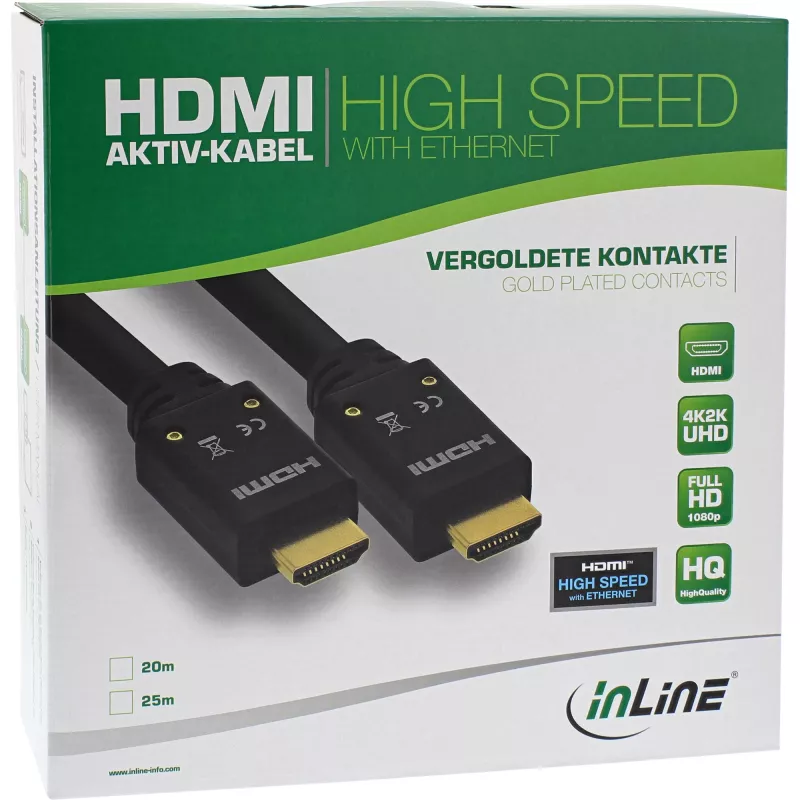 InLine HDMI Active laidas, HDMI-High Speed su Ethernet, M/M, 10 m