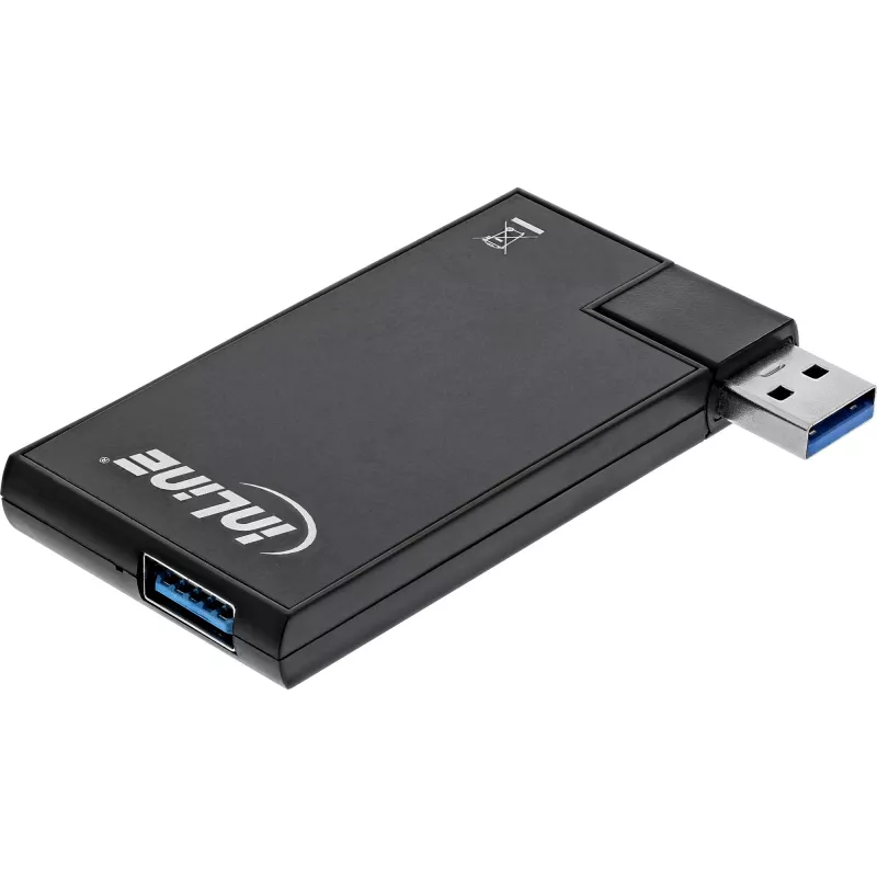 InLine USB 3.0 pasukamas USB centras, 4 prievadai, juodas