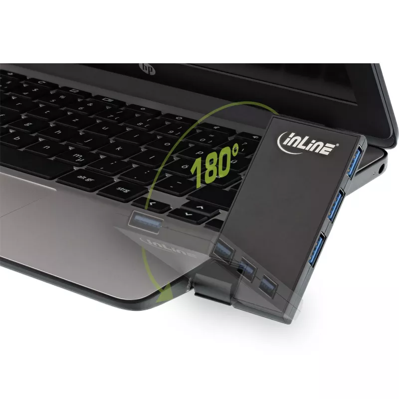 InLine USB 3.0 pasukamas USB centras, 4 prievadai, juodas