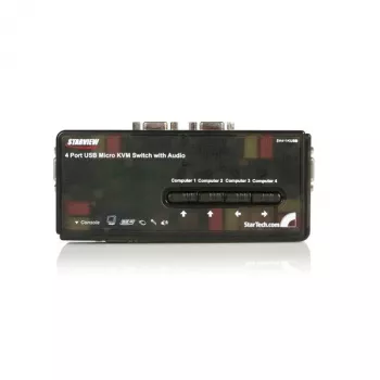StarTech.com 4 prievadų USB KVM jungiklio rinkinys su kabeliais ir garsu