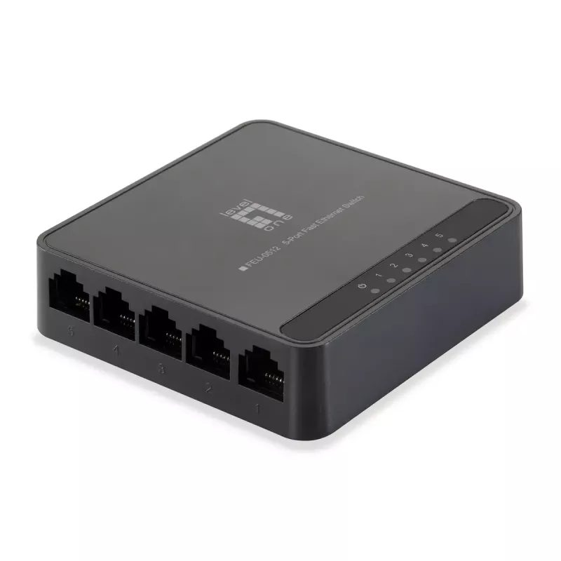 Tinklo jungiklis LevelOne FEU-0512 Fast Ethernet 10/100 Juodas