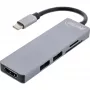 InLine Multi-hub USB 3.2 Gen.1, 2x USB-A, HDMI 4K/30Hz, kortelių skaitytuvas, aliuminis, pilka