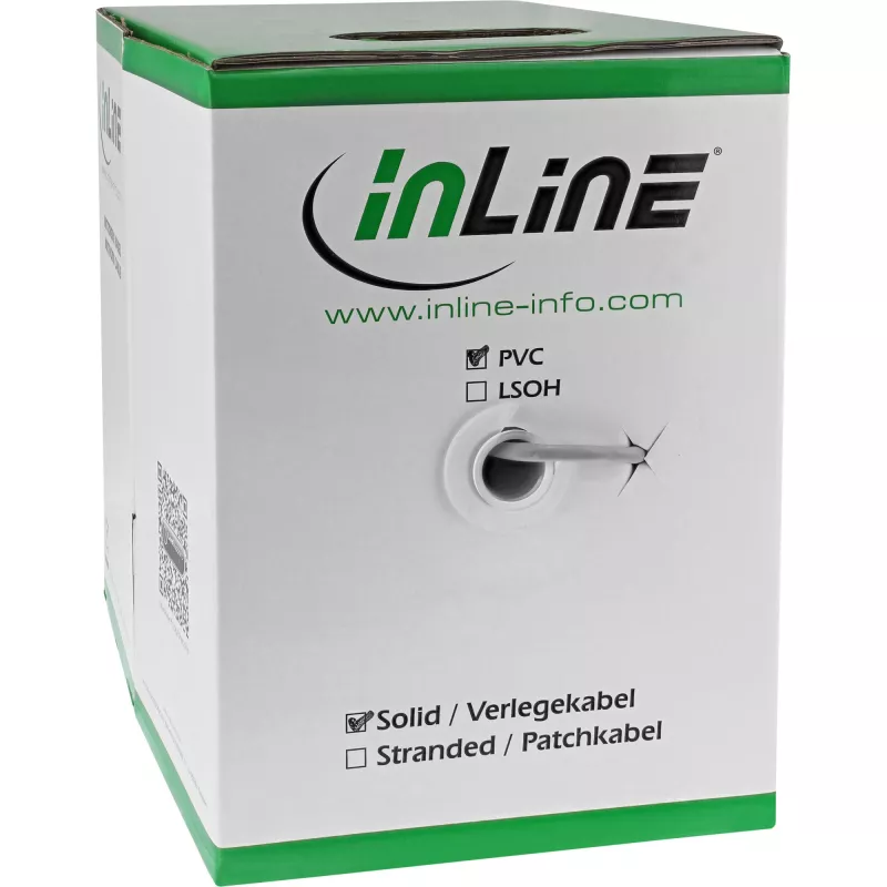 InLine Solid montavimo kabelis F/UTP Cat.5e AWG24 CCA PVC 100 m