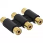 InLine Garso Adapteris 3x RCA (motina/motina) su auksuotais kontaktais 99319