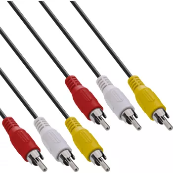 InLine AV laidas 3x RCA kištukas / kištukas 2m, 3 x RCA, 2 m, Juoda