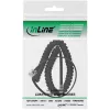InLine spiralinis ragelio laidas, RJ10 4P4C vyras/vyras, juodas, maks. 2 m