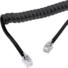 InLine spiralinis ragelio laidas, RJ10 4P4C vyras/vyras, juodas, maks. 2 m
