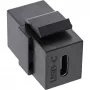 InLine USB 3.1 Snap-In modulis, USB-C motina/motina, juodas korpusas