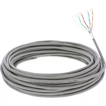 InLine telefono kabelis 8 gyslų viengyslis montavimui 4x2x0,6mm ekranuotas 25m