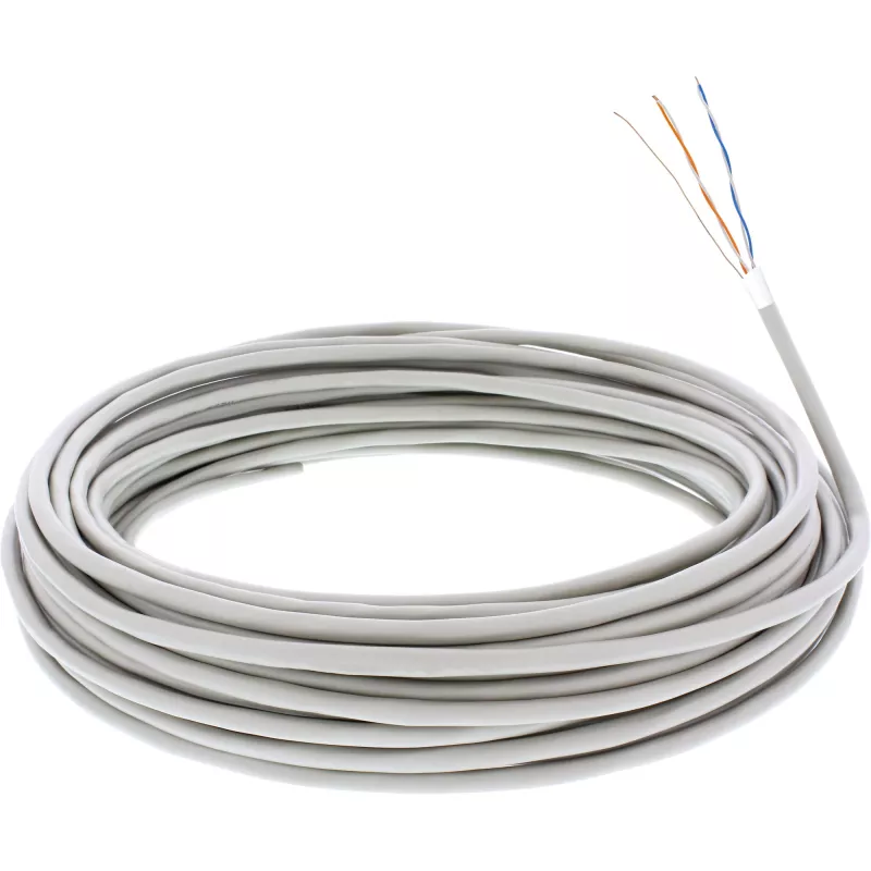 InLine Telefono montavimo kabelis 4 laidai vientisi 2x2x0.6mm ekranuotas 100m