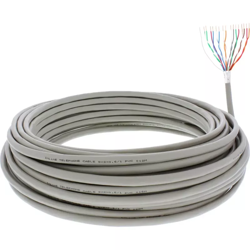 InLine telefono laidas 16 laidų 8x2x0,6 mm ekranuotas 25 m