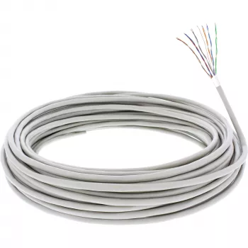 InLine telefono kabelis 12 gyslų kietas montavimui 6x2x0,6mm ekranuotas 100m