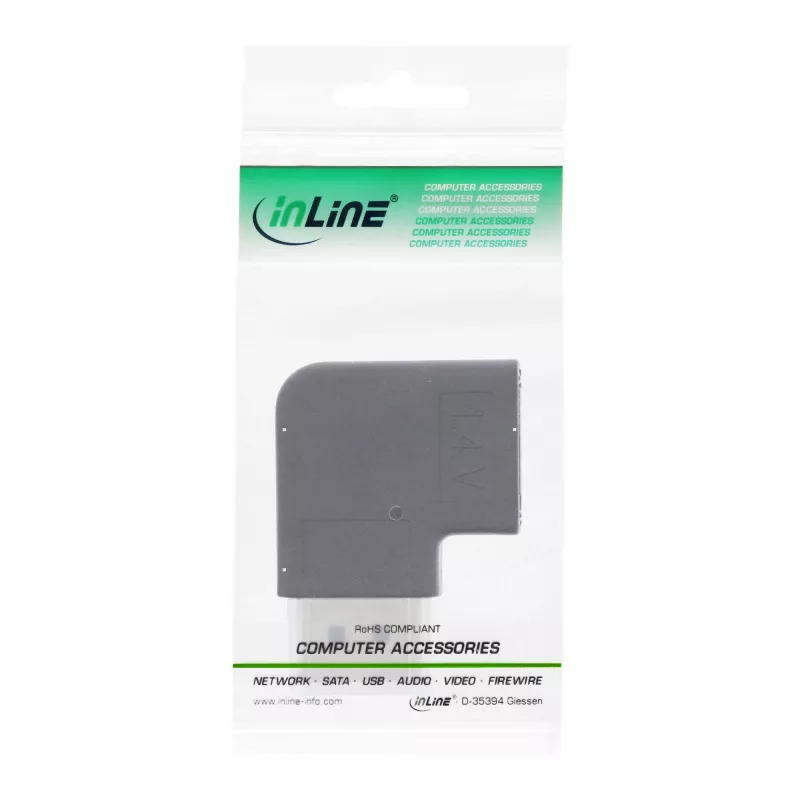 InLine DisplayPort adapteris DisplayPort kištukas lizdas kairysis kampinis 17199L