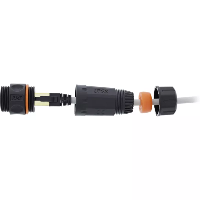 InLine Cat.6A mova, vandeniui atspari IP68, 2x RJ45 F/F, 1:1