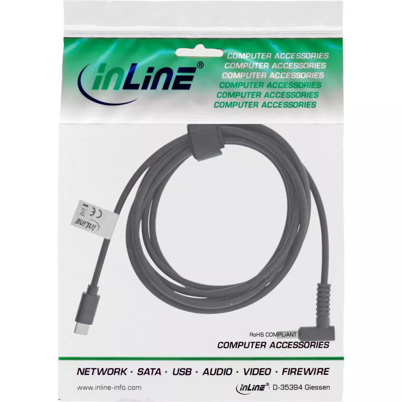 InLine USB-C į HP nešiojamojo kompiuterio (apvalus/mažas) įkrovimo laidas, 2 m
