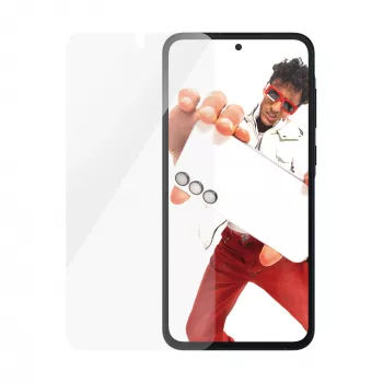Apsauginis stiklas PanzerGlass SAFE Samsung Galaxy A55 5G — Ultra-Wide Fit, atsparus įbrėžimams ir smūgiams, 50 vnt.