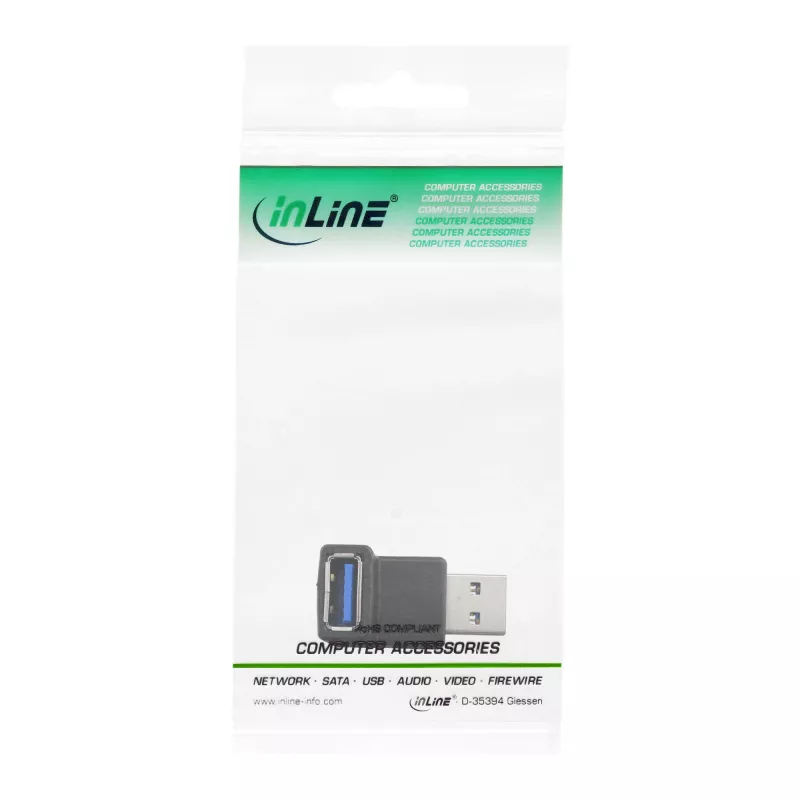USB 3.0 adapteris A kištukas / A lizdas 90° lenktas InLine 35300R