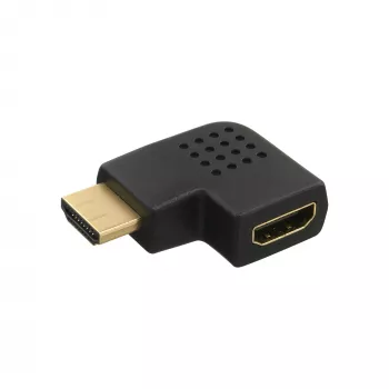 InLine HDMI adapteris moteriškas vyriškas šoninis lenktas dešinėn auksuotas 17600T