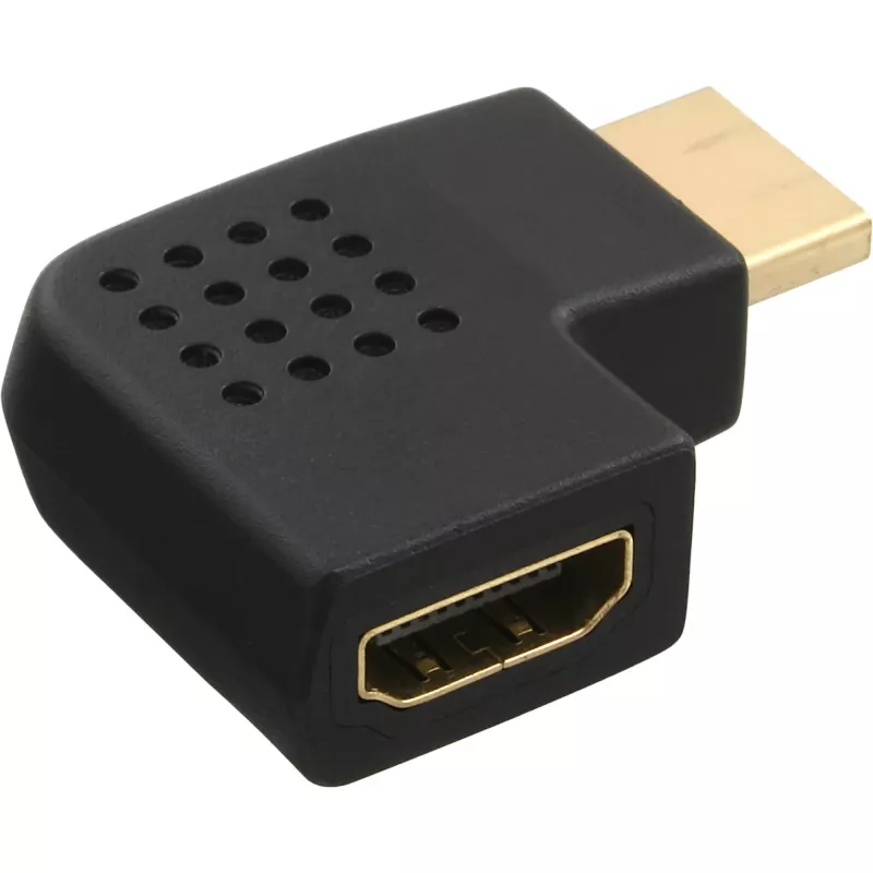 InLine HDMI adapteris vyriškas moteriškas kairysis kampinis auksuotas 17600S