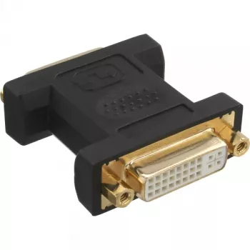 InLine DVI-I adapteris 24+5 moteriškas / moteriškas juodas auksuotas