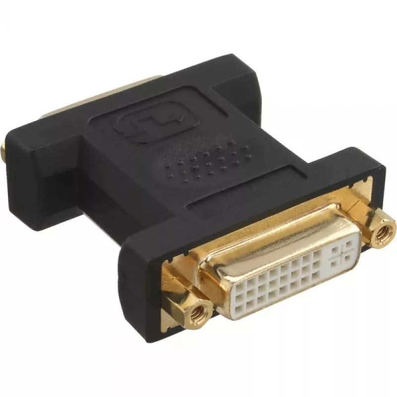 InLine DVI-I adapteris 24+5 moteriškas / moteriškas juodas auksuotas