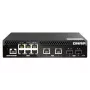 QNAP QSW-M2106R-2S2T tinklo jungiklis valdomas L2 10G Ethernet (100/1000/10000) 1U juodas